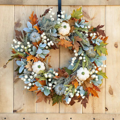 Autumn Pumpkins Decorative Wreath