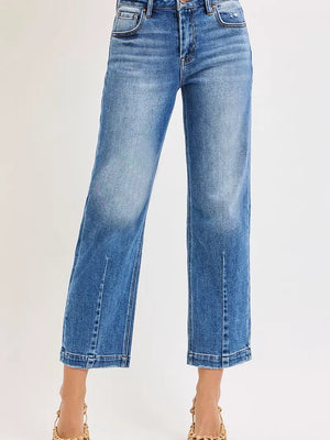 RISEN High Rise Crop Boyfriend Tapered Jeans
