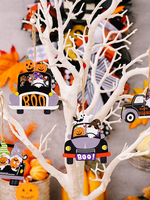4-Piece Halloween Element Car-Shape Hanging Widgets