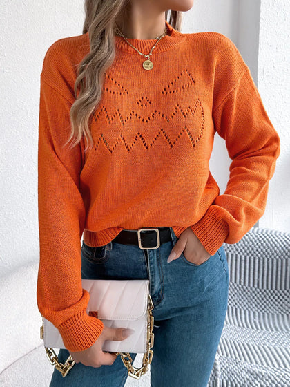 Halloween Pumpkin Face Knit Top