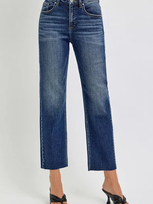 RISEN High Rise Slim Barrel Jeans