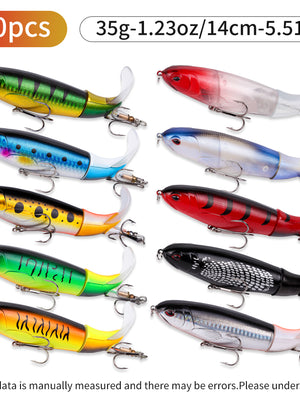10pcs 1set 13g 10cm Premium Fishing Lure Kit Bass Trout Baits With Propeller Tail Durable Hooks Realistic Action For Freshwater