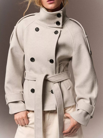 Double-Breasted Belted Outerwear