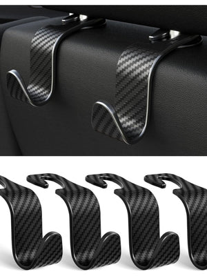 4-Pack Car Headrest Hooks Holds 55lbs Seat Storage Organizer For Bags