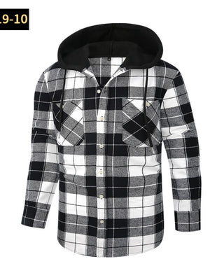 JM419 Hooded Checkered Shirt