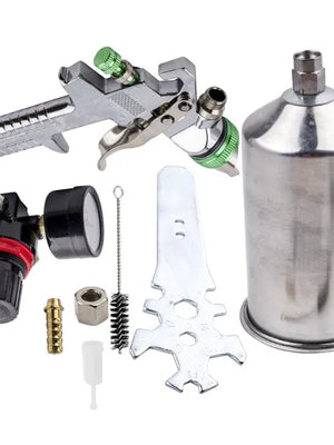 2.5mm HVLP Feed Car Air Spray Gun Kit W/ Regulator Gauge Paint Sprayer