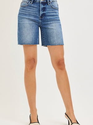 RISEN Tummy Control High Rise Raw Cut Hem Jhorts